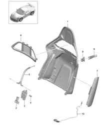 Carcasa del respaldo / asiento envolvente / Plegable / Accesorios (PR:388,389) 991 GT3 014-21