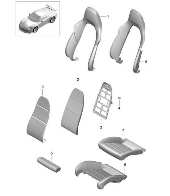 Diagram 817-022 Porsche 991 (911) MK1 2012-2016 Body