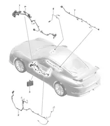 Kabelbäume Türen / Mittelkonsole / Handschuhfach / Steuergeräte Türen 991 R/GT3/RS 2014-17