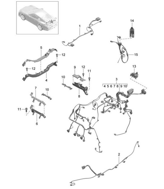 Diagram 902-020 Porsche 991 (911) MK1 2012-2016 Electrical equipment