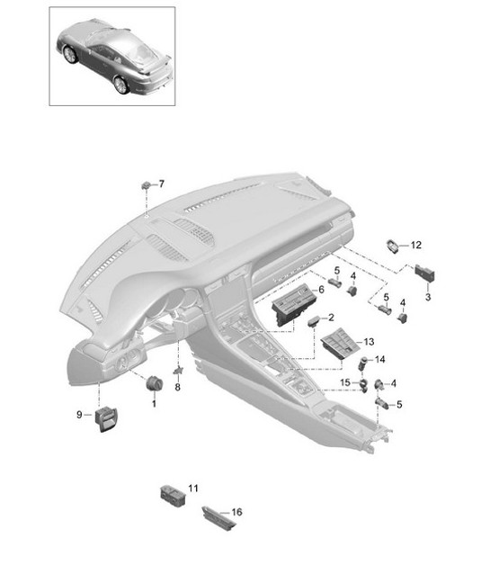 Diagram 903-005 Porsche Boxster 718 2.0L Manual (300 Bhp) 2017>> Materiale elettrico