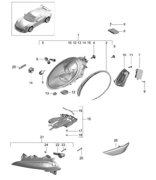 Diagram 905-001 Porsche 992.2 GT3 2025>> 
