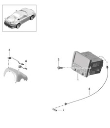 Panneau de commande / Système de navigation / Unité radio / Partie réception / TV / microphone 991 R/GT3/RS 2014-17