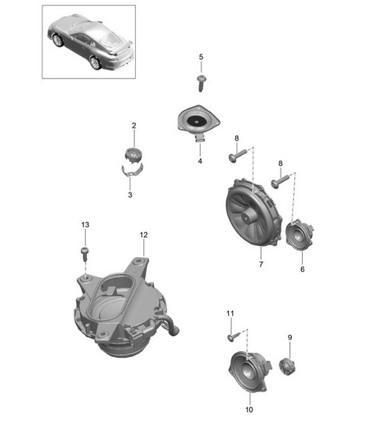 Diagram 911-006 Porsche 991 (911) MK2 2016-2019 Electrical equipment