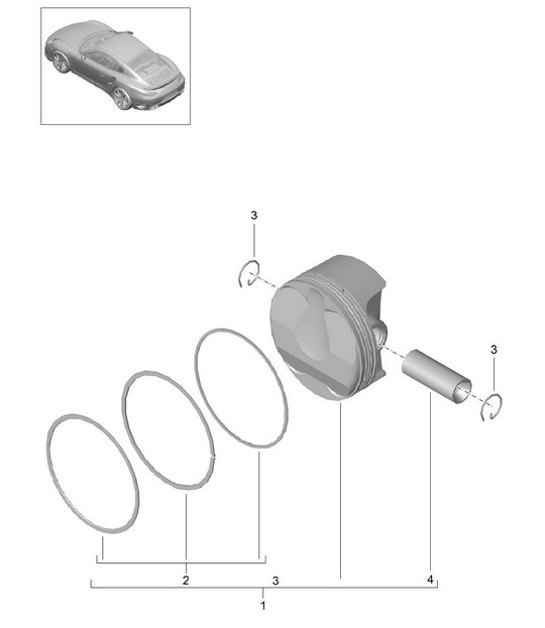 Diagram 102-005 Porsche 991.1 Carrera C2 3.4L (350 Bhp) 2012-16 Motor