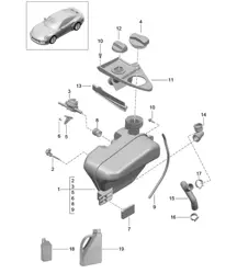 Raffreddamento ad acqua 4 - Serbatoio acqua - 991 Turbo / GT2 RS 2014-20