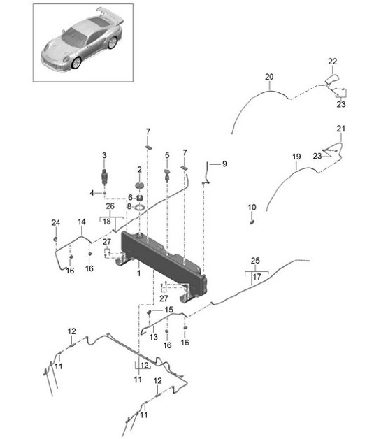 Diagram 107-030 Porsche Cayman S / GTS 3.4L 981 2013-16 Moteur