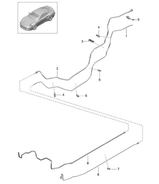 Diagram 201-010 Porsche Macan (95B) MK1 (2014-2018) Fuel System, Exhaust System