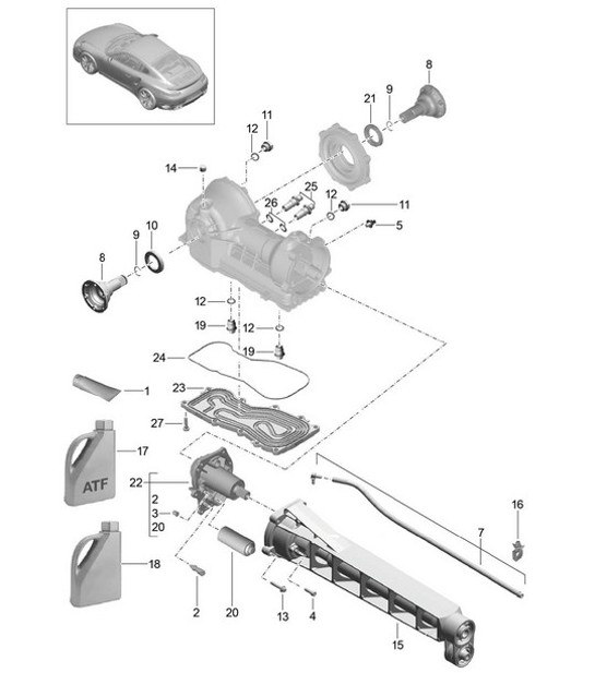 Diagram 305-015 Porsche 971.1 Panamera 4 V6 3.0L 4WD (330 Hp) 2017-20 
