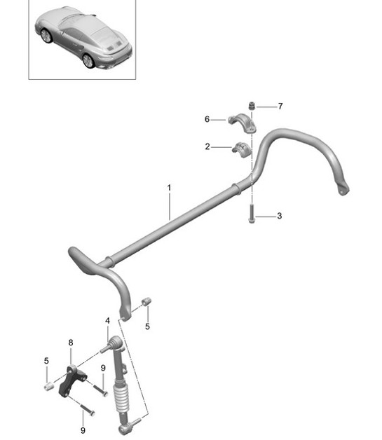 Diagram 402-012 Porsche 997 (911) MK1 2005-2008 Vorderachse, Lenkung 