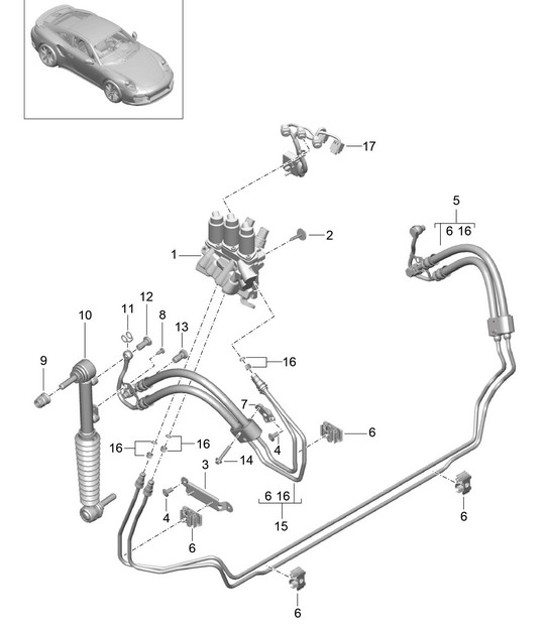 Diagram 402-032 Porsche 992.1 GT3 4.0L / 992 S/T 4.0L 2021-24 