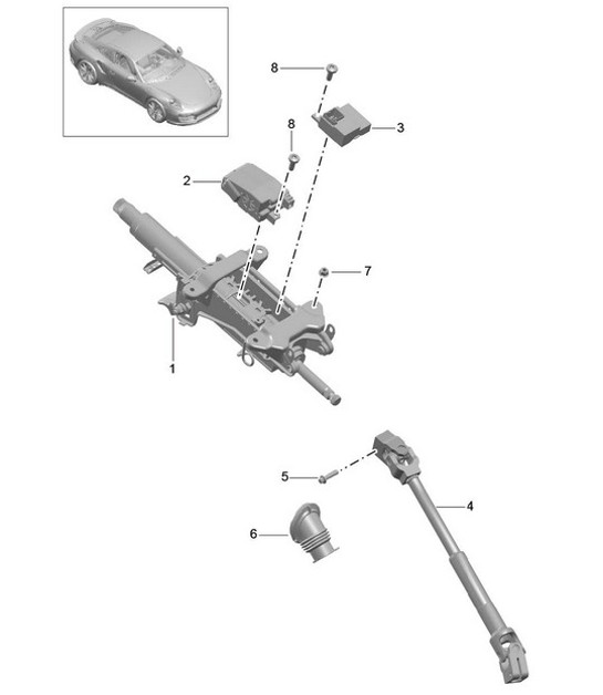 Diagram 403-006 Porsche 991 (911) MK1 2012-2016 Front Axle, Steering 
