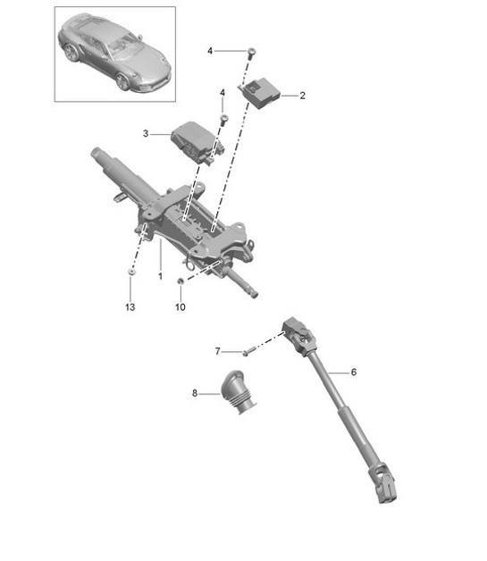 Diagram 403-008 Porsche 991 (911) MK2 2016-2019 Front Axle, Steering 