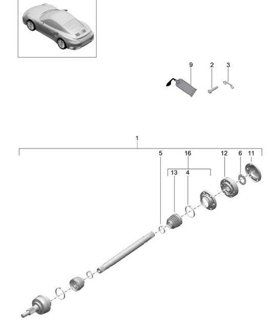 Diagram 501-015 Porsche 992 (911) MK1 2019-2024 Essieu arrière