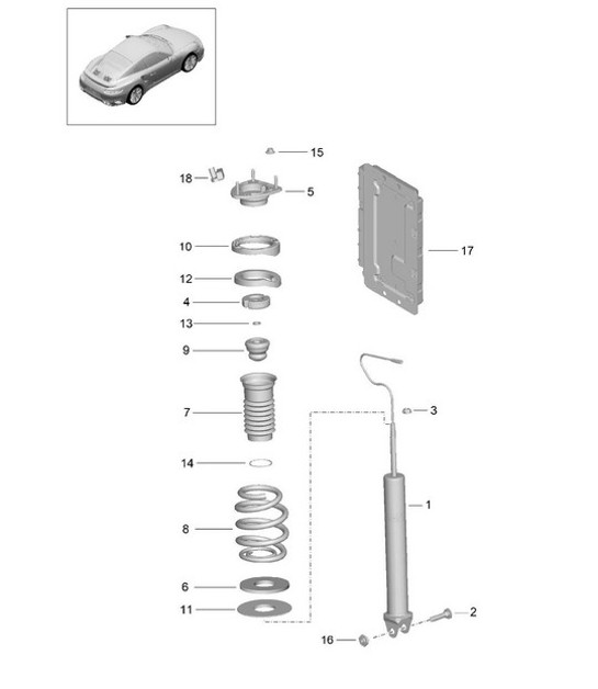 Diagram 502-000 Porsche Cayenne 9PA (955) 2003-2006 Essieu arrière