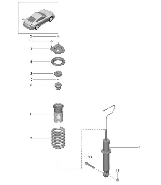 Diagram 502-003 Porsche 970.1 Panamera S V8 4.8L 2009-13 后轴