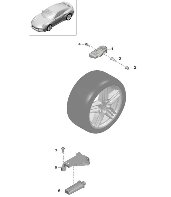 Diagram 601-007 Porsche 997 MKII Carrera C2 3.6L 2009-12 Ruedas, Frenos