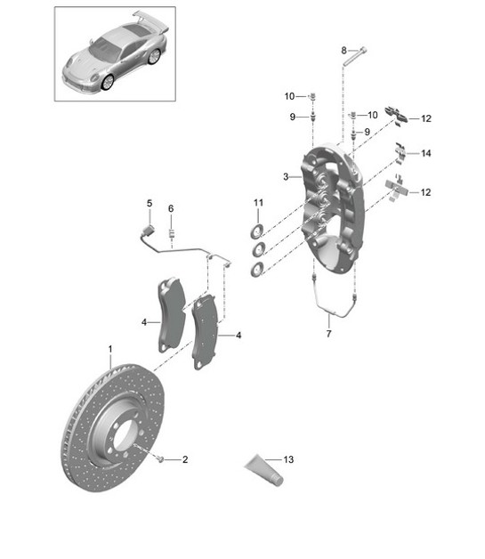 Diagram 602-003 Porsche Macan (95B) MK1 (2014-2018) Roues, Freins