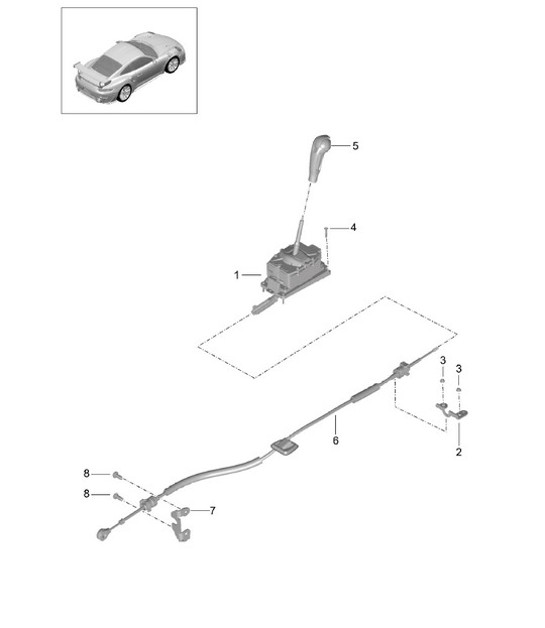 Diagram 701-003 Porsche 991 (911) MK2 2016-2019 Hand Lever System, Pedal Cluster 