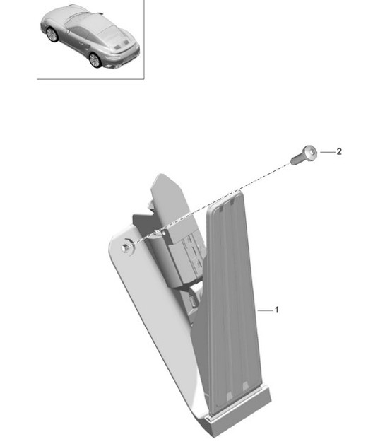Diagram 702-012 Porsche 991 (911) MK2 2016-2019 Hendelsysteem, pedaalcluster 