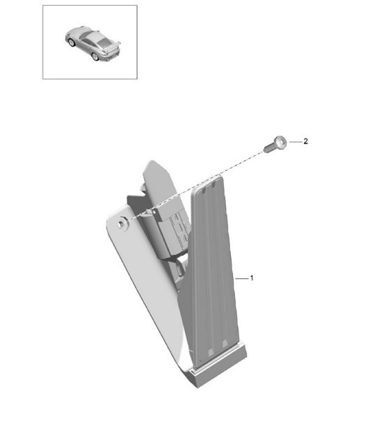 Diagram 702-013 Porsche 991 (911) MK2 2016-2019 Hendelsysteem, pedaalcluster 