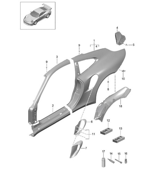 Diagram 801-057 Porsche Macan (95B) MK1 (2014-2018)  车身