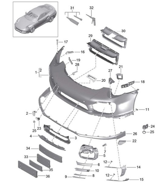 Diagram 802-000 Porsche Macan (95B) MK1 (2014-2018) Karosserie