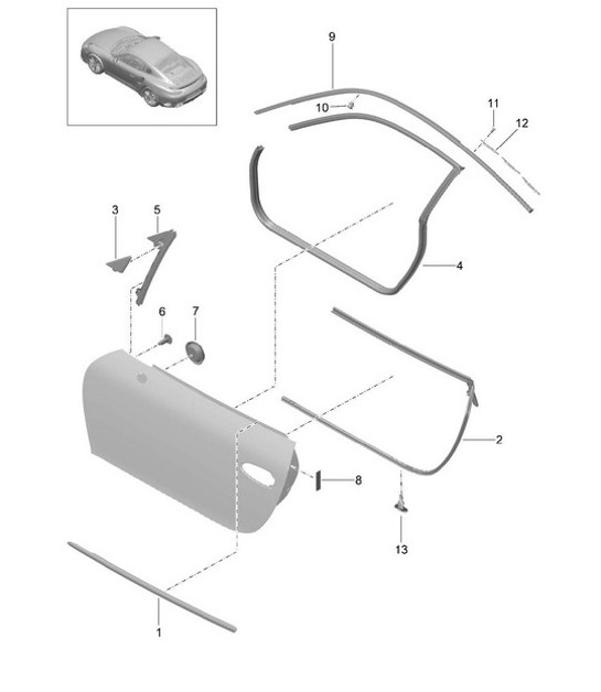 Diagram 804-012 Porsche 356 (1950-1965) Carrozzeria
