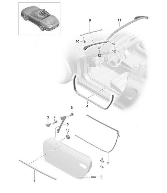 Diagram 804-015 Porsche Macan (95B) MK1 (2014-2018) Karosserie