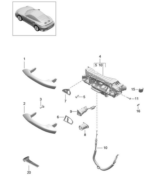 Diagram 804-022 Porsche 997 MK1 GT3 2007-09 Carrosserie