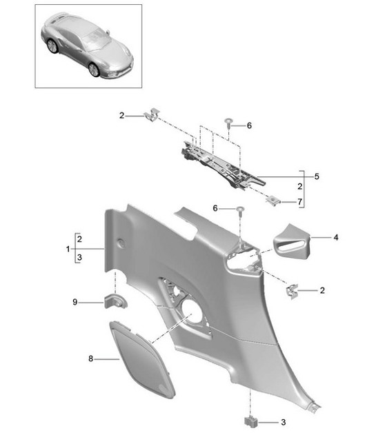 Diagram 807-023 Porsche 991 (911) MK2 2016-2019 Body