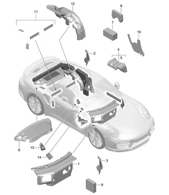 Diagram 807-083 Porsche 991 (911) MK1 2012-2016 Body