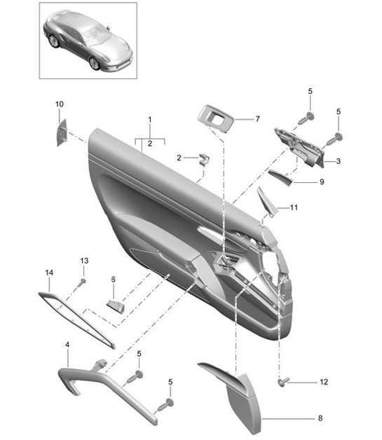 Diagram 808-000 Porsche 997 MK1 Carrera 2 3.6L 2005-08 Body