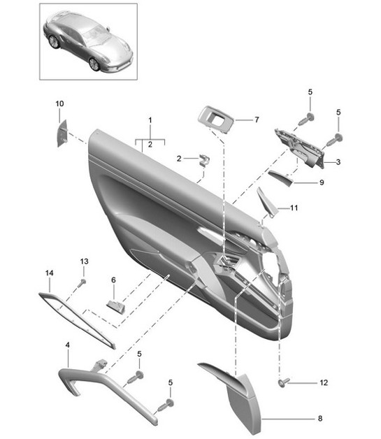 Diagram 808-010 Porsche 991 (911) MK1 2012-2016 Carrosserie