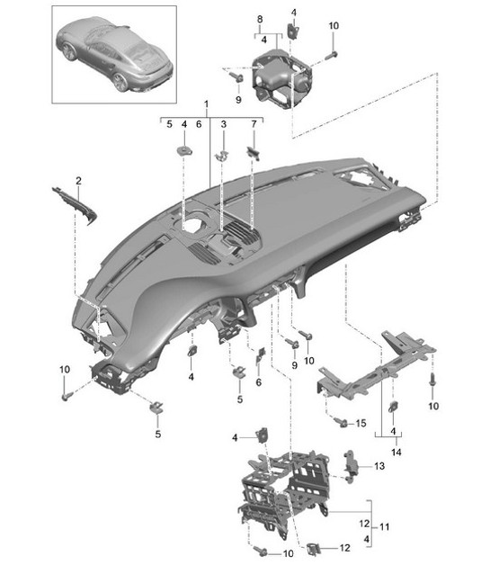 Diagram 809-002 Porsche Macan (95B) MK1 (2014-2018) Carrocería