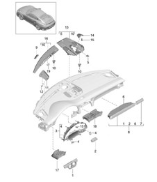 Accessoires / Habillage tableau de bord / Partie supérieure 991 Turbo >>2016