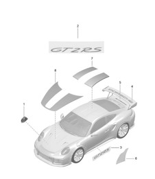 Opschriften / Belettering / Sierlijst / Steenwachtfolie 991 GT2 RS 2014-20