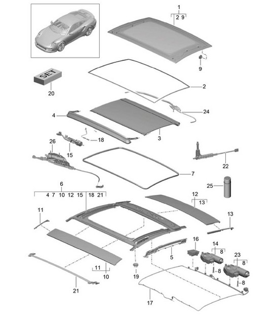 Diagram 811-005 Porsche Macan (95B) MK1 (2014-2018)  车身