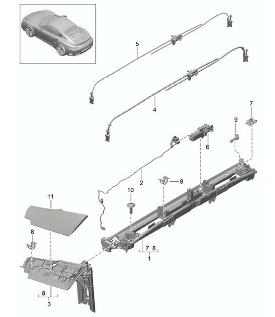 Diagram 811-050 Porsche Boxster 986/987/981 (1997-2016) Body