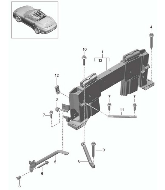 Diagram 811-070 Porsche 991.1 Carrera C4 3.4L (350 Bhp) 2012-16 Carrosserie