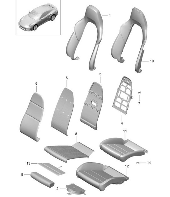 Diagram 817-023 Porsche 991 (911) MK2 2016-2019 Body