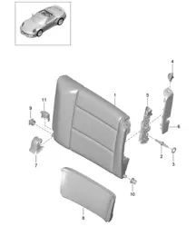 Respaldo asiento de emergencia / Accesorios - CABRIO - 991 Turbo / GT2 RS 2017>>