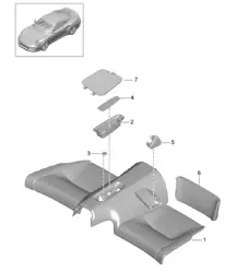 Coussin de banquette arrière / Support - CABRIO - 991 Turbo 2014-20