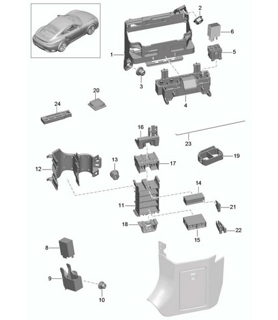 Diagram 902-000 Porsche Boxster 718 (982) 2017>> Équipement électrique