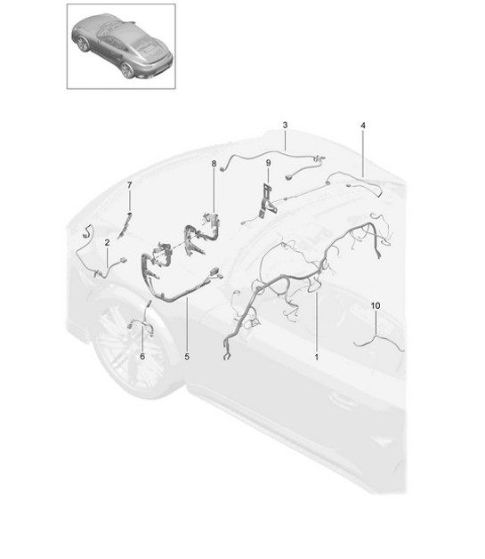 Diagram 902-011 Porsche 991 (911) MK2 2016-2019 Electrical equipment