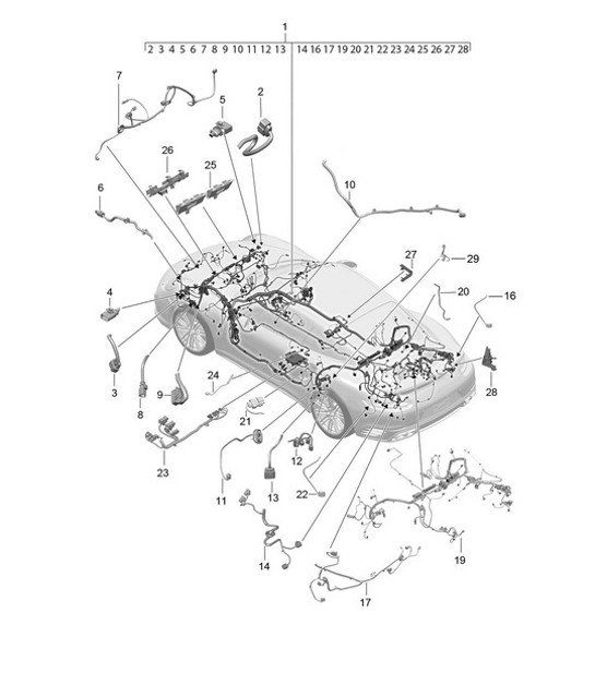Diagram 902-013 Porsche 991 (911) MK2 2016-2019 Electrical equipment