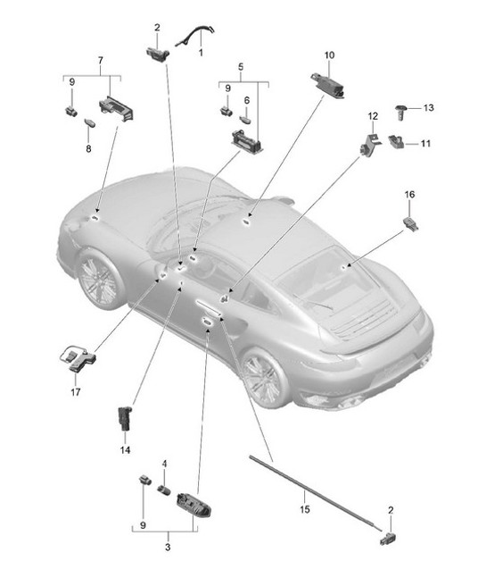 Diagram 903-004 Porsche Macan (95B) MK1 (2014-2018) Équipement électrique