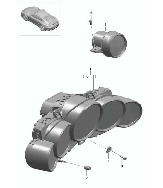Diagram 906-000 Porsche 997 MK1 GT3 / GT3 RS 2007-09 Electrical equipment