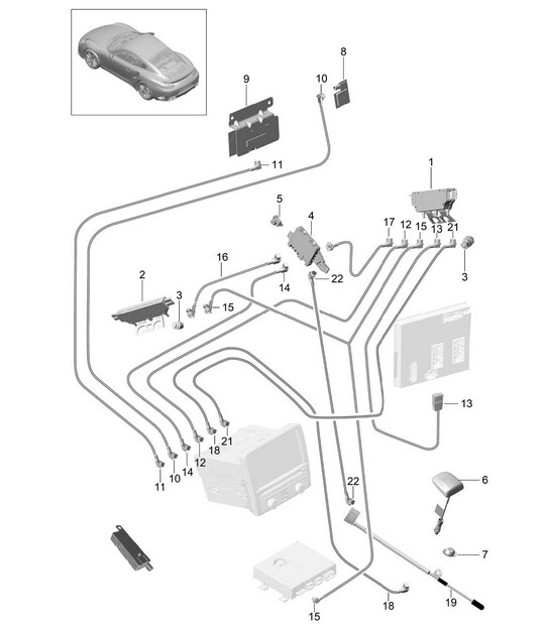 Diagram 911-002 Porsche 991 (911) MK1 2012-2016 Electrical equipment