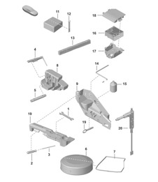 Cric hydraulique, triangle de signalisation, trousse de premiers secours, kit de dépannage avec compresseur 992.1 Carrera 2019 - 2024
